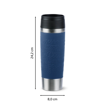 EMSA Thermobecher TRAVEL MUG Classic Dunkelblau 500 ml mit Wunschgravur
