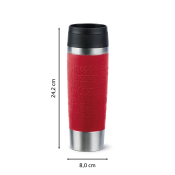 Preview: EMSA Thermobecher TRAVEL MUG Classic Rot 500 ml mit Wunschgravur