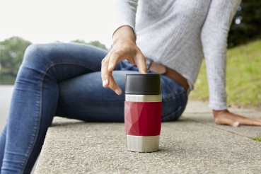 EMSA Thermobecher TRAVEL MUG Compact Rot 300 ml mit Wunschgravur