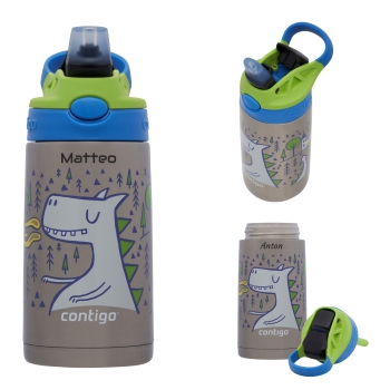 Easy Clean AUTOSPOUT Kinder Trinkflasche, 380 ml, Macha Dragon