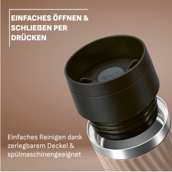 EMSA Thermobecher TRAVEL MUG Classic Twist Braun 360 ml mit Wunschgravur