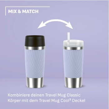 EMSA Thermobecher TRAVEL MUG Classic Twist Lavendel 360 ml mit Wunschgravur