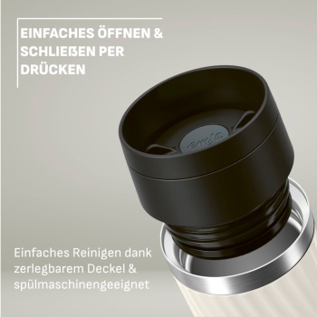 EMSA Thermobecher TRAVEL MUG Classic Twist Cremeweiss 360 ml mit Wunschgravur