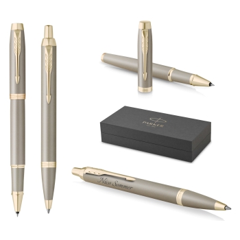 PARKER IM Rollerball + Kugelschreiber The Finishing Touch Collection Sandstone