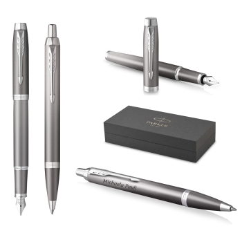 PARKER® IM Rituals Grey Chrome Füllfederhalter und Kugelschreiber