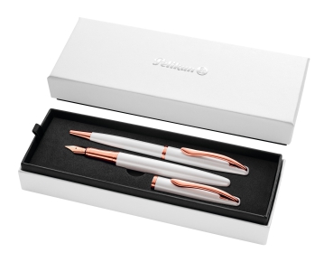 Pelikan Schreibset Jazz® Noble Elegance K/P36 Perlmutt Weiß mit Gravur