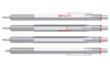 Preview: rOtring 600 Set Kugelschreiber & Bleistift silber