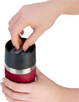 Preview: EMSA Thermobecher TRAVEL MUG Compact Rot 300 ml mit Wunschgravur