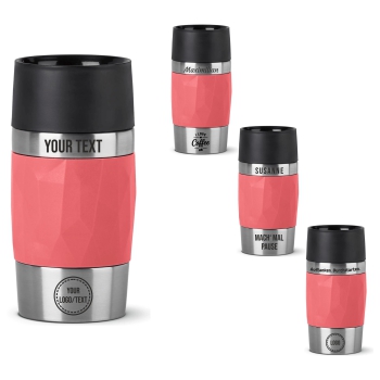 EMSA Thermobecher TRAVEL MUG Compact Koralle 300 ml mit Wunschgravur