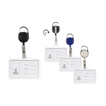 Kartenhalter aus Metall  Querformat mit Ausweisjojo ROUND
