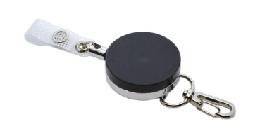 Metall Skipasshalter mit Stahlseil | Karabiner | Vinyl-Kunststofflasche