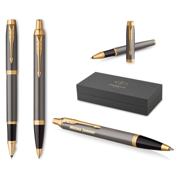PARKER® IM Grey Core GT Tintenroller und Kugelschreiber