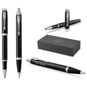 PARKER® IM Core Tintenroller und Kugelschreiber Black Lacquer C.C.