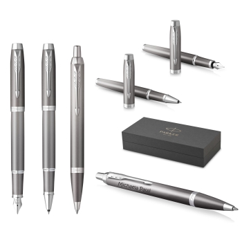 PARKER® IM Rituals Grey Chrome Tintenroller Kugelschreiber Füllfederhalter