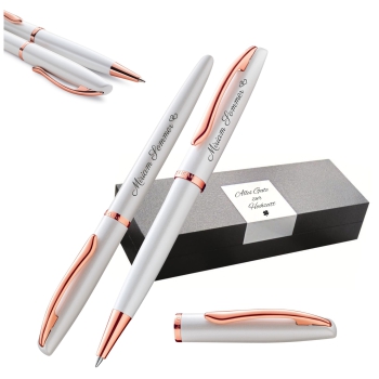 Pelikan Schreibset Jazz® Noble Elegance K/R36 Perlmutt Weiß mit Gravur