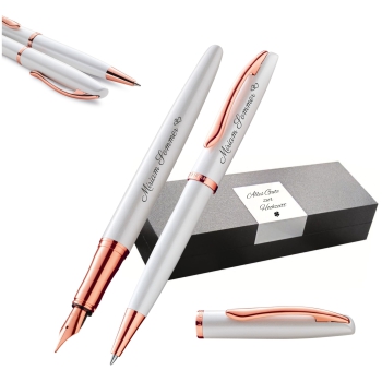 Pelikan Schreibset Jazz® Noble Elegance K/P36 Perlmutt Weiß mit Gravur