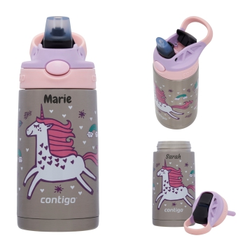 Easy Clean AUTOSPOUT Kinder Trinkflasche, 380 ml, Strawberry Unicorn