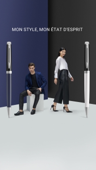 Waterman® Set aus Kugelschreiber und Rollerball Block Black-White G.T.