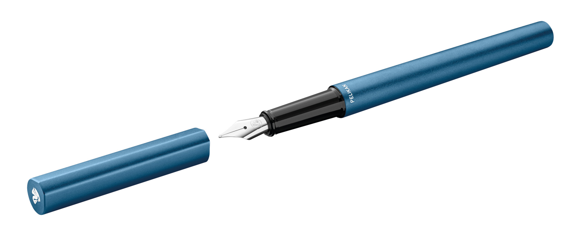 Pelikan Füllhalter Pura P40, Petrol – Feder EF (extrafein), Im Geschenk-Etui, Patronenfüller Aus Eloxiertem Aluminium