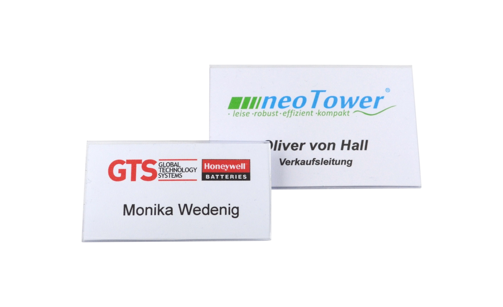 5 x Namensschilder Ausweishüllen aus Hart-PVC mit Magnet 75x40 mm 