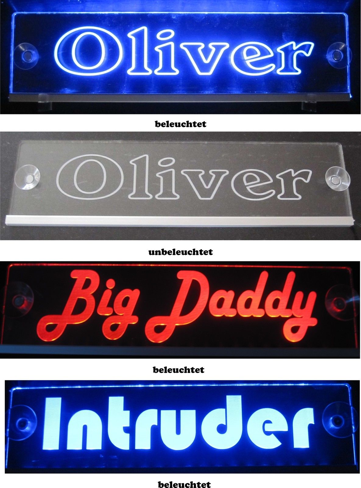 3D IHR NAME 12V 24V LED Namensschild für LKW Truck Trucker Fahrer Schild  Zubehör BELEUCHTUNG NUR VORWÄRTS - stört Sie nicht beim Fahren 5 FARBEN :  : Beleuchtung