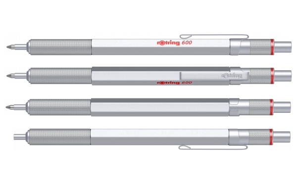 rOtring 600 Set Kugelschreiber & Bleistift silber mit Etui