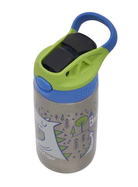 Easy Clean AUTOSPOUT Kinder Trinkflasche, 380 ml, Macha Dragon