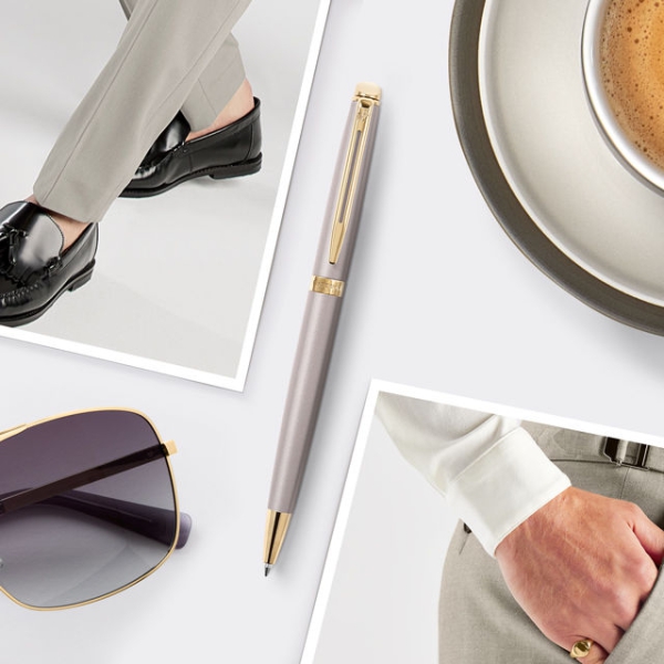 Waterman® Set aus Kugelschreiber und Füllfederhalter Stone Grey G.T.