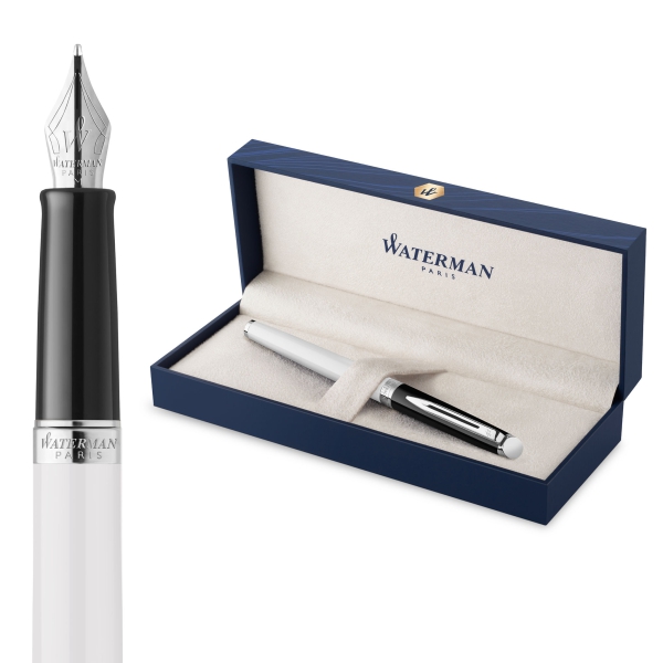 Waterman® Set aus Kugelschreiber und Füllfederhalter Block Black-White G.T.