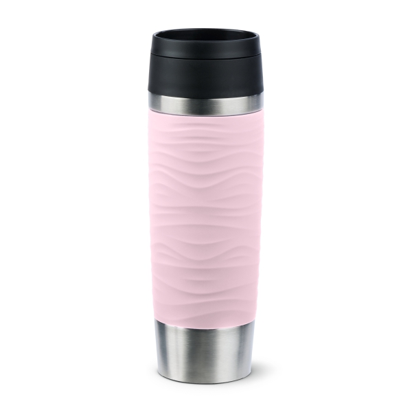 EMSA Thermobecher TRAVEL MUG Waves Pastellrosa 500 ml mit Wunschgravur