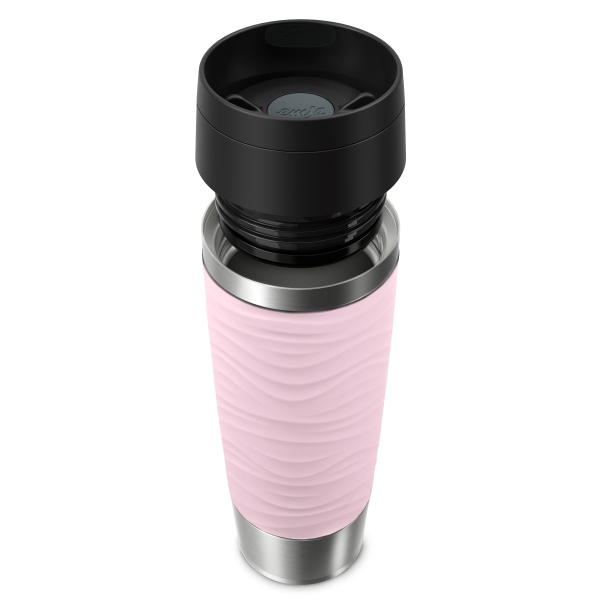 EMSA Thermobecher TRAVEL MUG Waves Pastellrosa 500 ml mit Wunschgravur