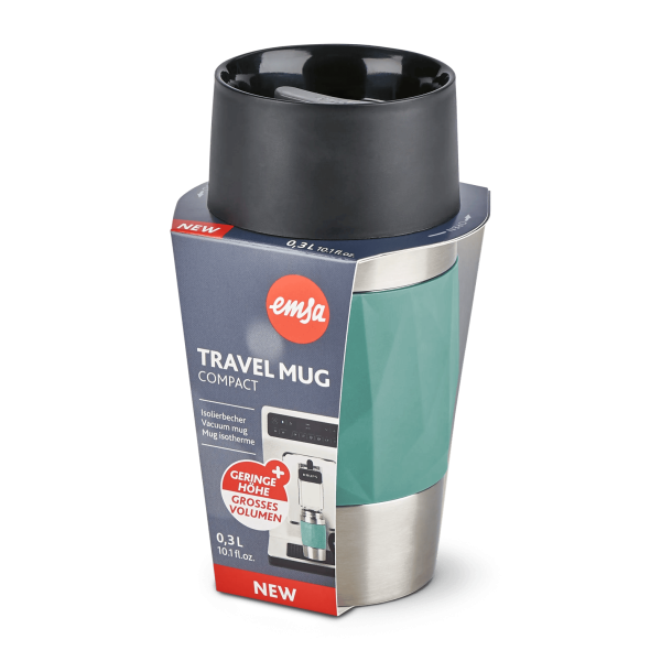 EMSA Thermobecher TRAVEL MUG Compact Petrol 300 ml mit Wunschgravur