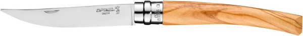 Opinel No.10 Effilé Olivenholz Messer mit Gravur im Etui