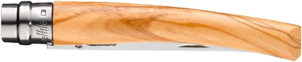 Opinel No.10 Effilé Olivenholz Messer mit Gravur im Etui