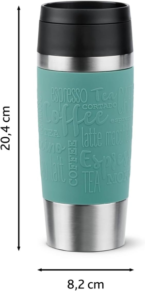 EMSA Thermobecher TRAVEL MUG Classic Petrol 360 ml mit Wunschgravur