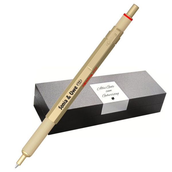 rOtring 600 Kugelschreiber gold mit Etui