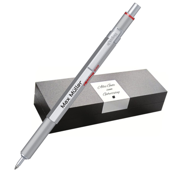 rOtring 600 Kugelschreiber silber mit Etui