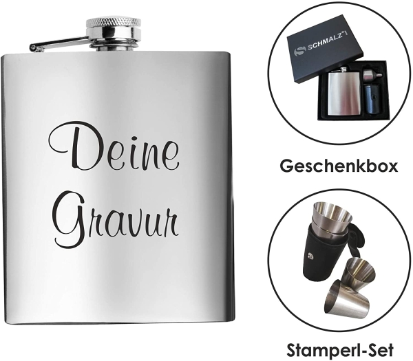 Edelstahl Flachmannset