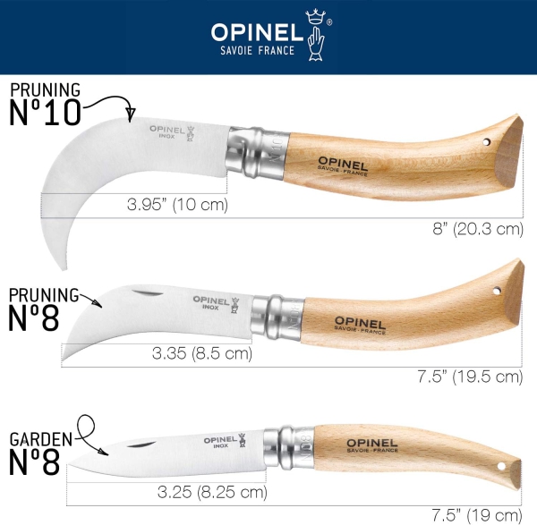 Opinel No 08 Gärtnermesser, Buchenholz