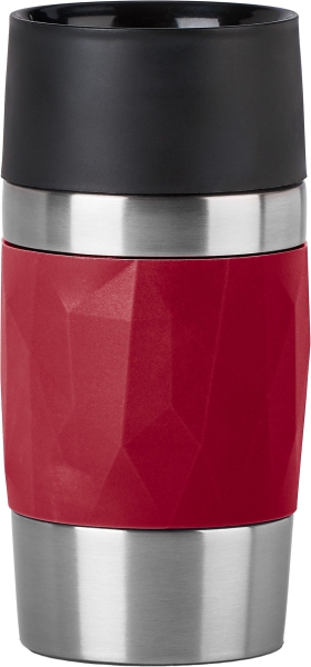 EMSA Thermobecher TRAVEL MUG Compact Rot 300 ml mit Wunschgravur