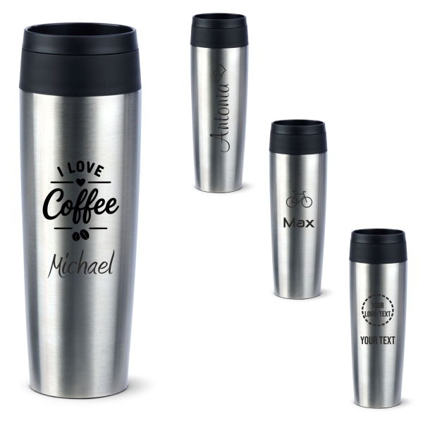 EMSA Thermobecher TRAVEL MUG Classic Edelstahl 500 ml mit Wunschgravur