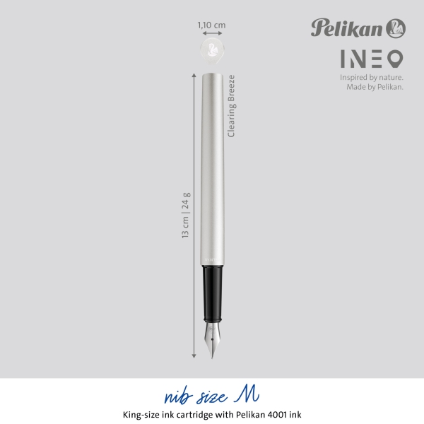Pelikan Füllhalter Ineo® Elements P6 Silber mit Gravur