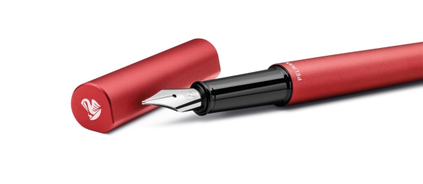 Pelikan Set aus Kugelschreiber und Füllhalter Ineo® Elements Feuer-Rot mit Gravur
