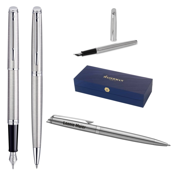 Waterman® Set aus Kugelschreiber und Füllfederhalter Stainless Steel C.T.