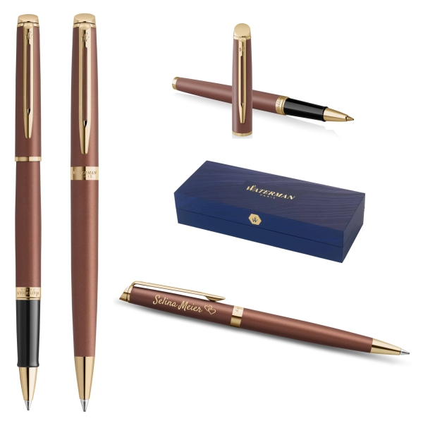 Waterman® Set aus Kugelschreiber und Rollerball Copper Red G.T.