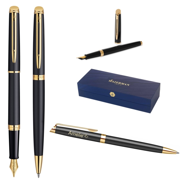 Waterman® Set aus Kugelschreiber und Füllfederhalter Matt Black G.T.