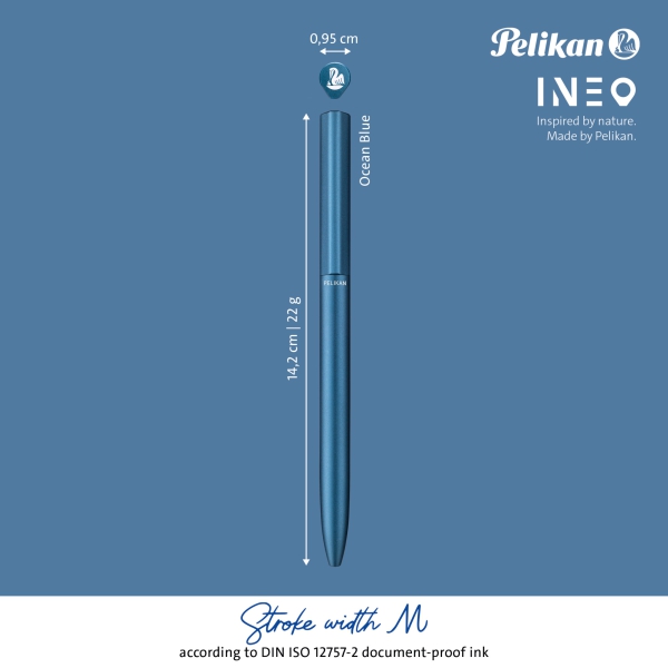 Pelikan Kugelschreiber Ineo® Elements K6 Petrol-Blau mit Gravur