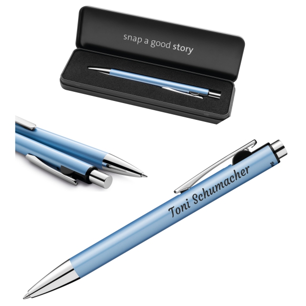 Pelikan Snap® Metallic K10 Kugelschreiber Frostblau – edles Metall-Etui