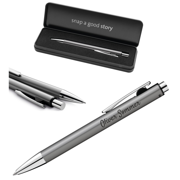 Pelikan Snap® Metallic K10 Kugelschreiber Platin – edles Metall-Etui