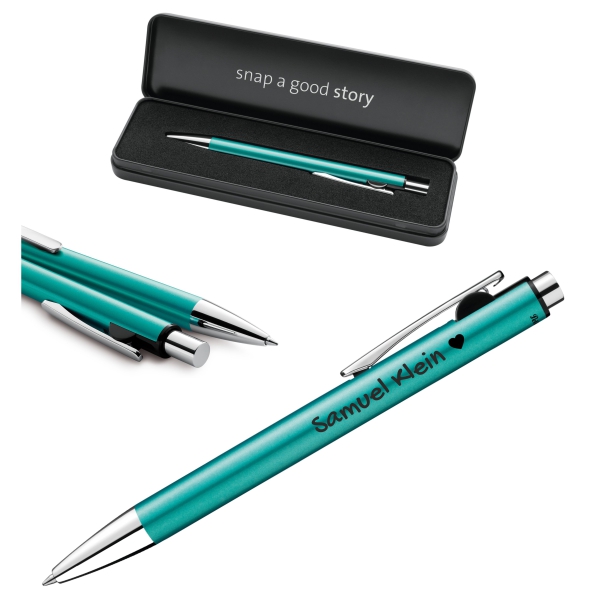 Pelikan Snap® Metallic K10 KugelschreiberTürkis – edles Metall-Etui